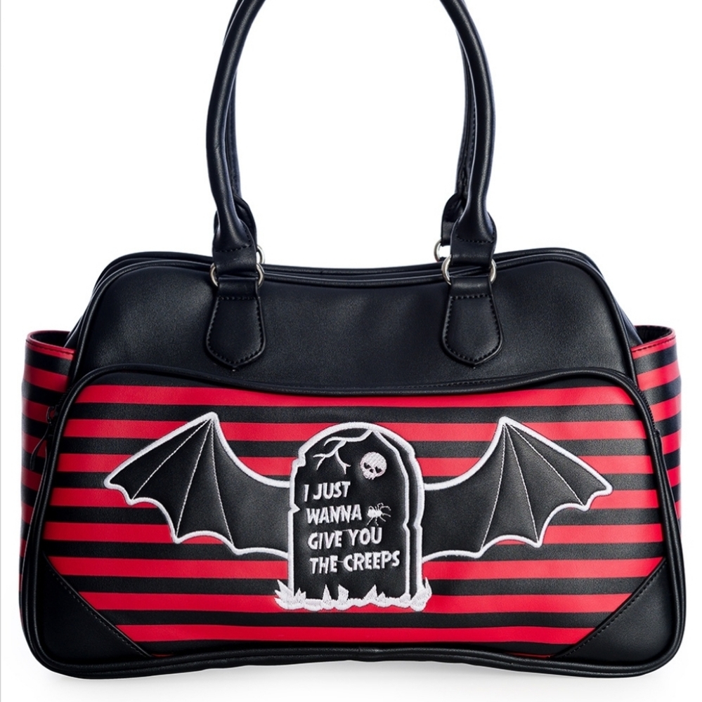 Banned Apparel I Just Wanna Give You The Creeps Bag Tombstone Bat Wings Gothic